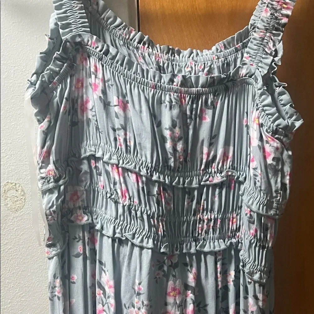 No Boundaries Pink and Gray Floral Dress